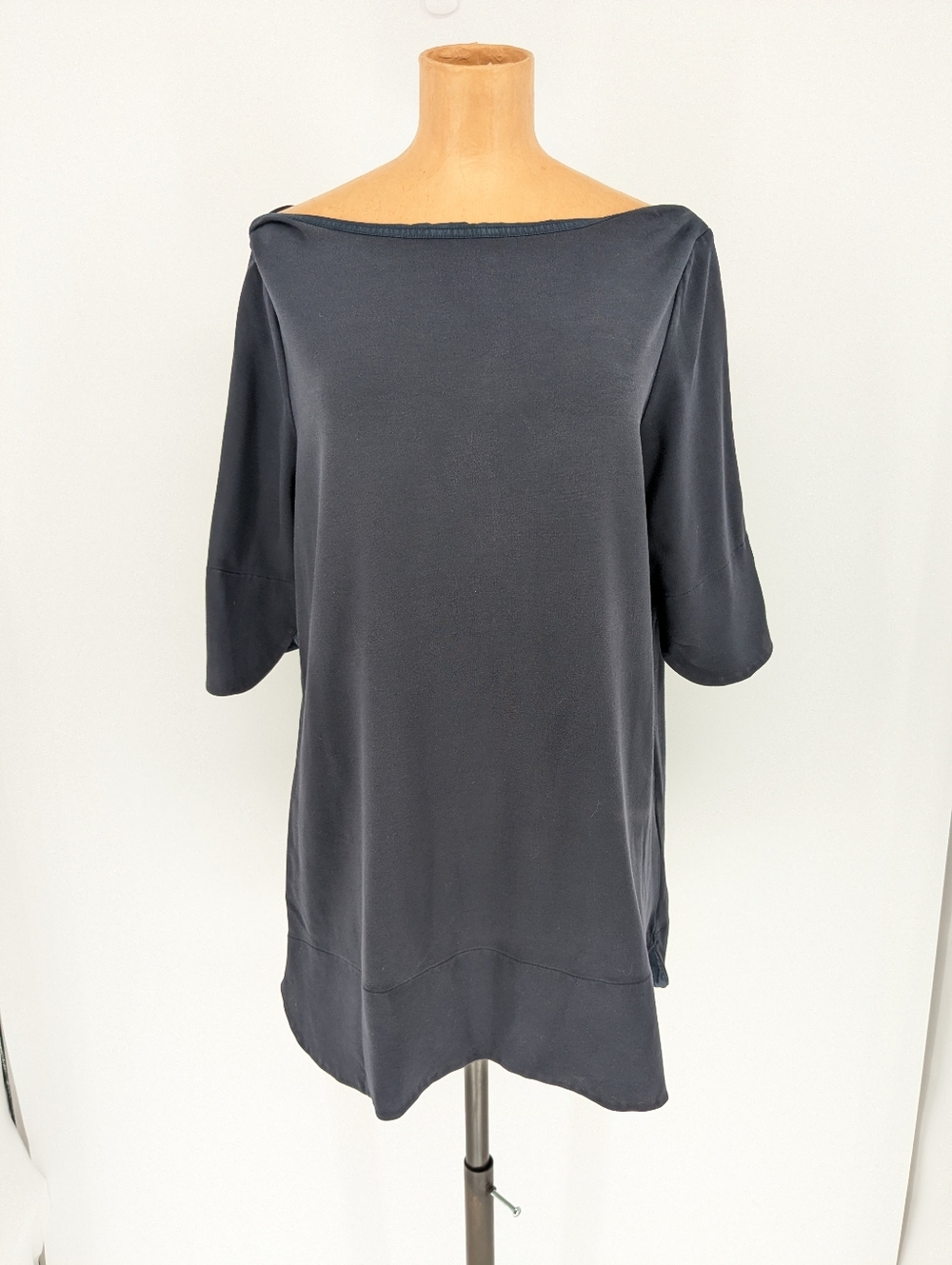 COS Navy Blue Lagenlook Day Dress Boat Neck Half Sleeve Womens Size Large